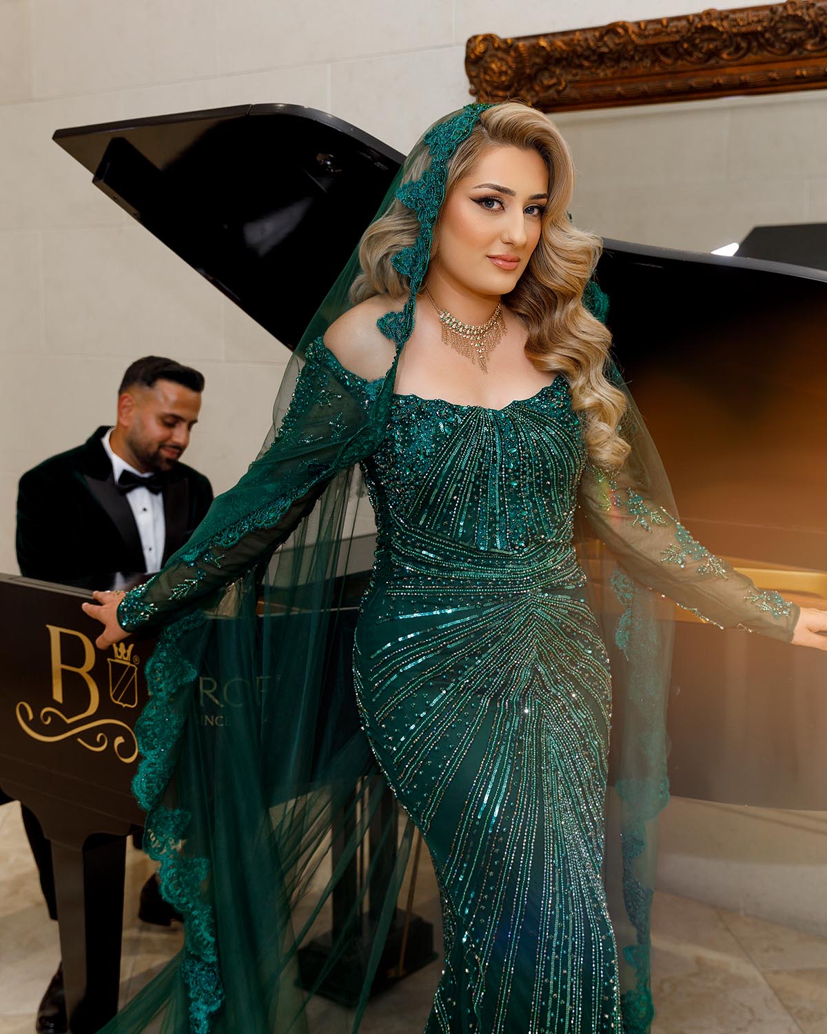 Elegant Toronto wedding portrait of a bride and groom on their special day